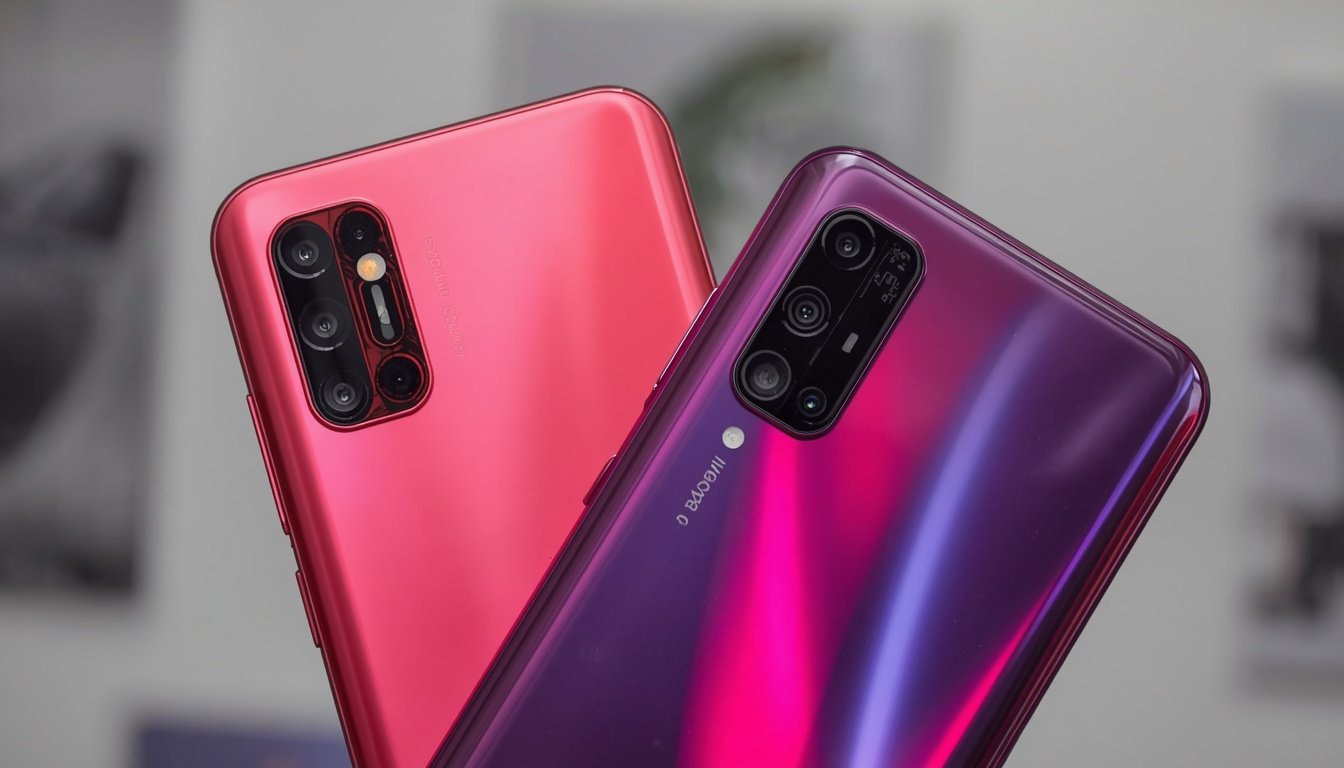 Foto lado a lado do Redmi Note 13 e do Redmi Note 14, mostrando o design da traseira e das câmeras.