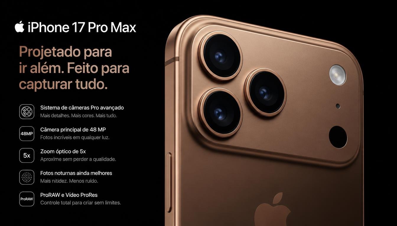 iPhone 17 Pro Max, um dos celulares com melhor câmera do mercado